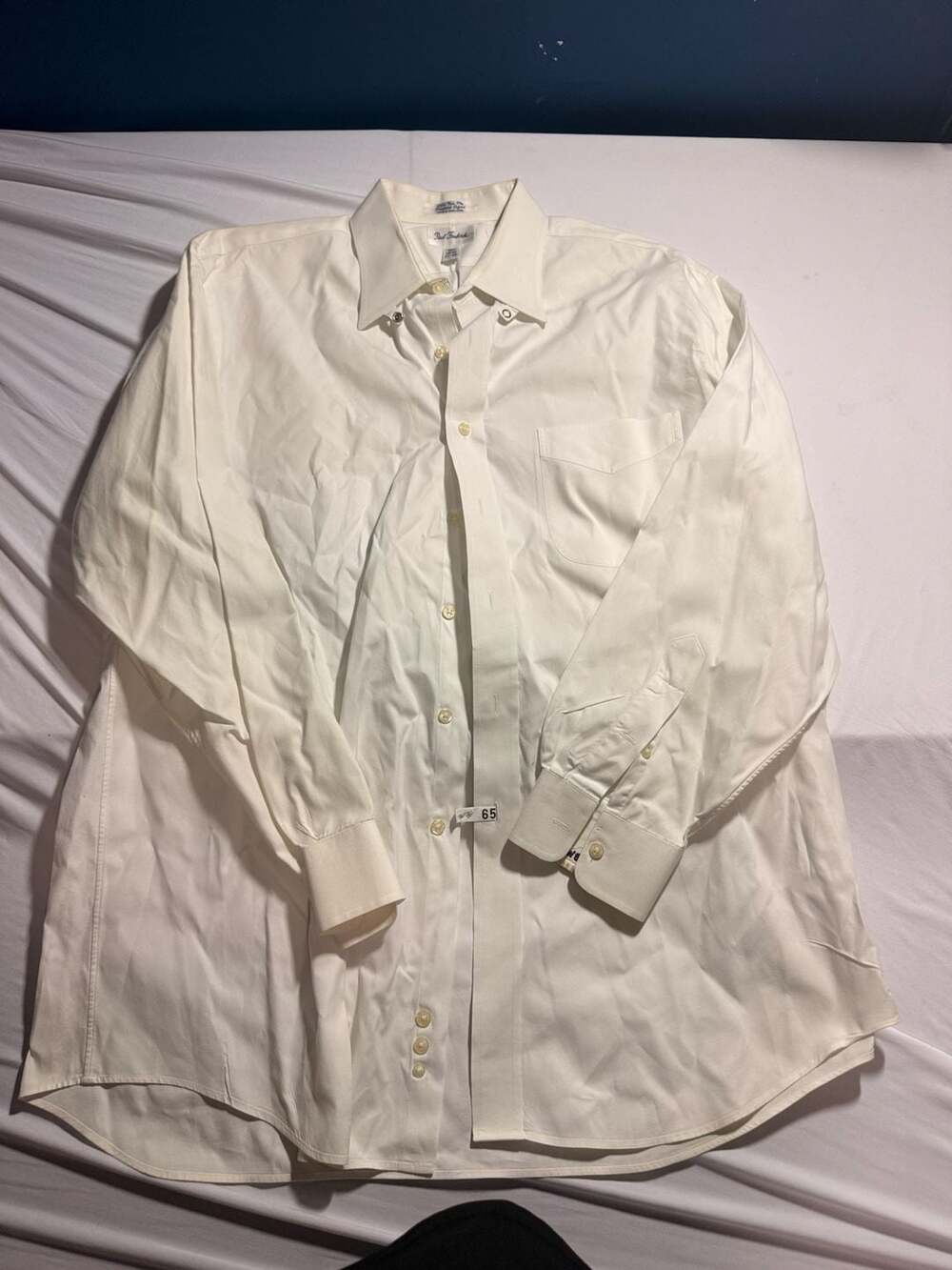 Paul Fredrick White 80's Two Ply Pinpoint Oxford Dress Shirt 17-35